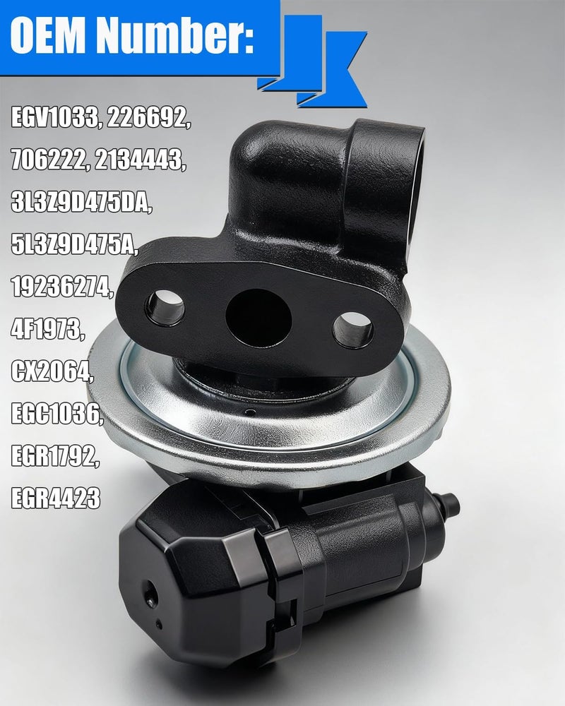 TINJO صمام EGR EGV1033 يناسب فورد 2005-2006 E-150 بيس، 2006-2007 E-150، 2005-2007 E-250 بيس، 2004-2006 F-150 (نموذج فرعي: STX XL XLT)، صمامات إعادة تدوير غاز العادم EGR استبدال OE 3L3Z9D475DA - Image 3
